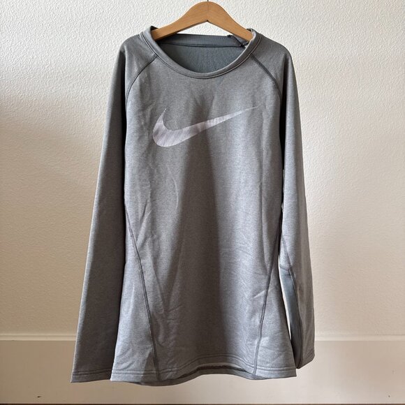 NWT Nike Pro Warm Long Sleeve Top Grey XL Youth Performance - Picture 2 of 14